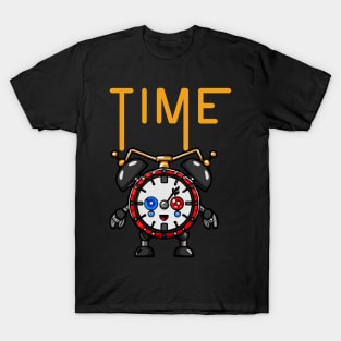 Time Illustration, Funny Surreal Steampunk Alarm Clock Robot T-Shirt